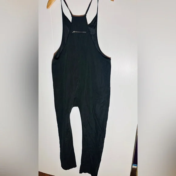 Black Slouchy Drop Crotch Jumpsuit Minimalist - Picture 2 of 2